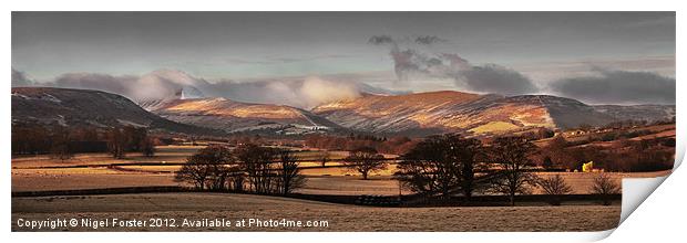 Brecon Beacons Winter Panorama Print by Creative Photography Wales