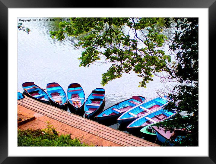 BOATS IN DOCK Framed Mounted Print by David Atkinson