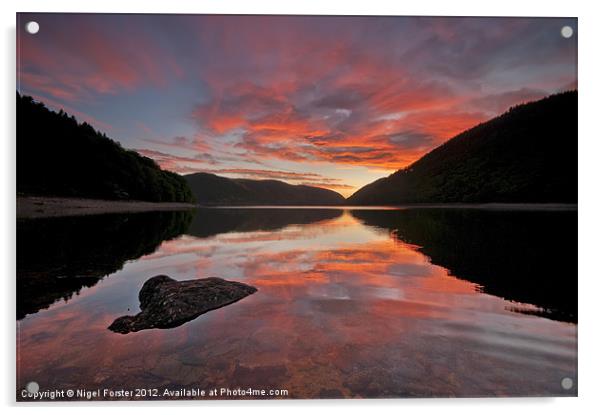 Caban Coch Sunrise Acrylic by Creative Photography Wales