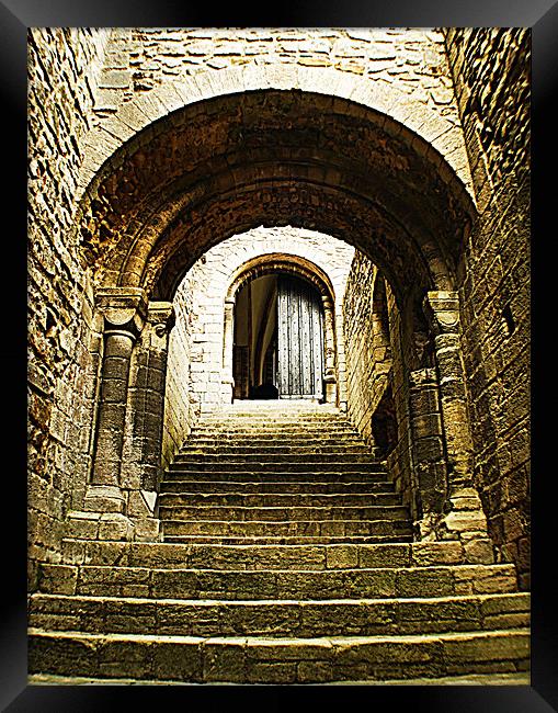 Castle Rising Steps Norfolk. Framed Print by Rosanna Zavanaiu