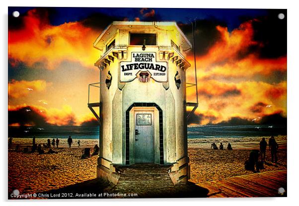 Laguna Beach Lifeguard HQ Acrylic by Chris Lord
