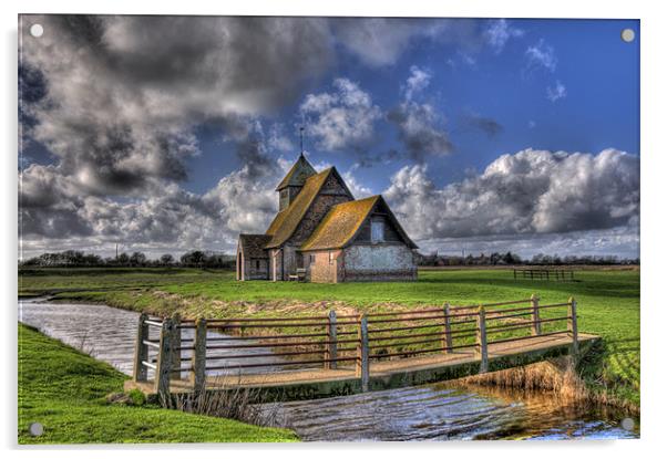 The Church on the Marsh Acrylic by Brian Fuller