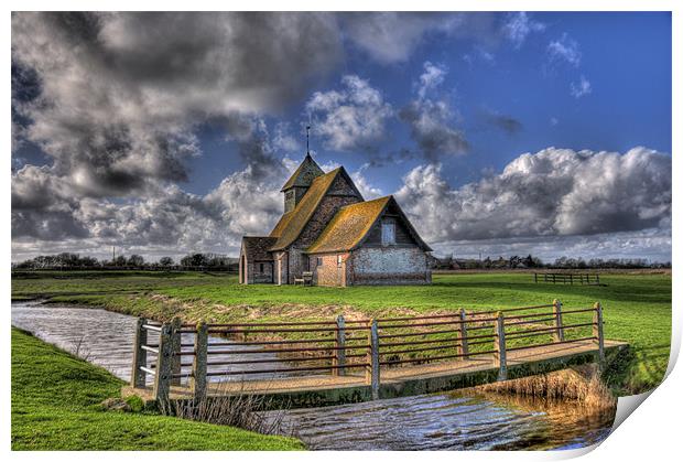 The Church on the Marsh Print by Brian Fuller