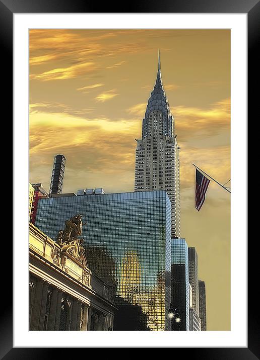 THE GLOW OF NEW YORK Framed Mounted Print by Tom York
