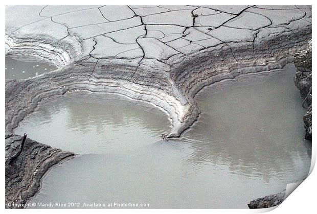 Mud pools Rotorua NZ Print by Mandy Rice