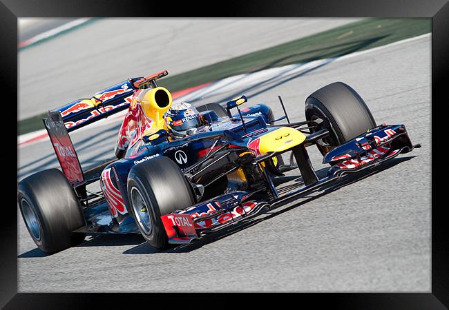 Sebastian Vettel 2012 - Spain Framed Print by SEAN RAMSELL