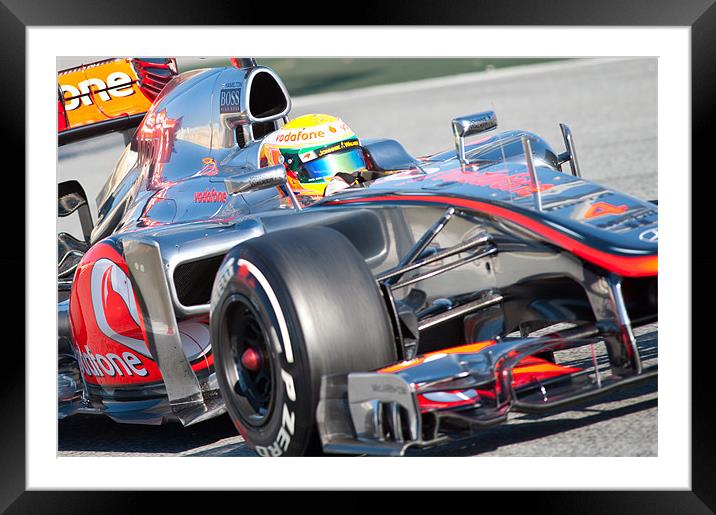 Lewis Hamilton 2012 - Spain Framed Mounted Print by SEAN RAMSELL