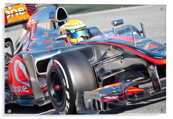 Lewis Hamilton 2012 - Spain Acrylic by SEAN RAMSELL
