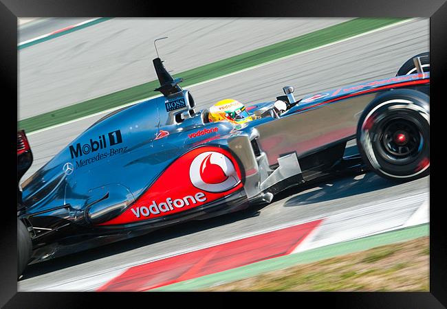 Lewis Hamilton 2012 - Spain Framed Print by SEAN RAMSELL