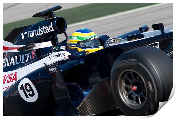 Bruno Senna 2012 - Catalunya - Spain Print by SEAN RAMSELL