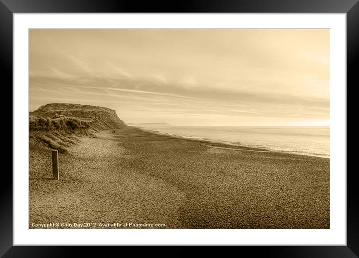 Hengistbury Head and Beach Framed Mounted Print by Chris Day