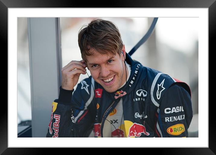 Sebastian Vettel 2012 - Spain Framed Mounted Print by SEAN RAMSELL