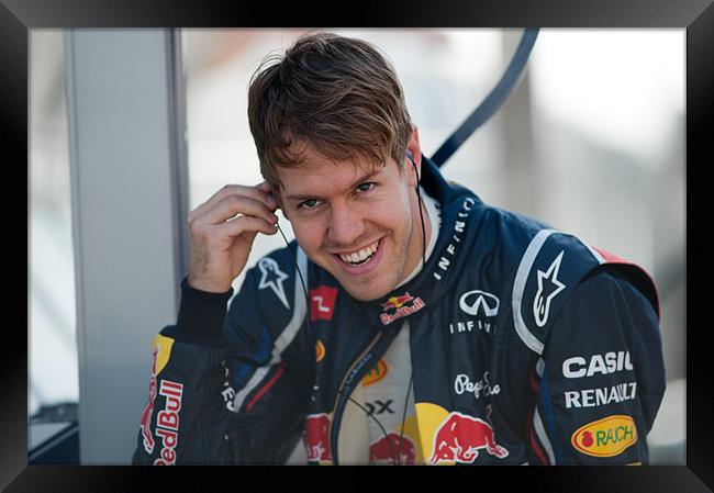 Sebastian Vettel 2012 - Spain Framed Print by SEAN RAMSELL