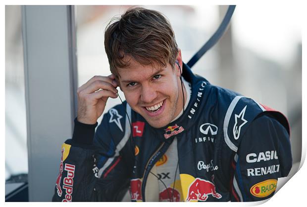 Sebastian Vettel 2012 - Spain Print by SEAN RAMSELL