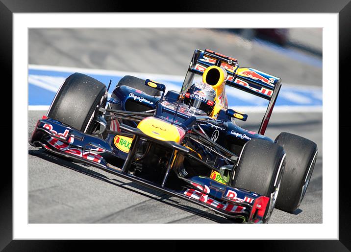 Sebastian Vettel 2012 - Spain Framed Mounted Print by SEAN RAMSELL