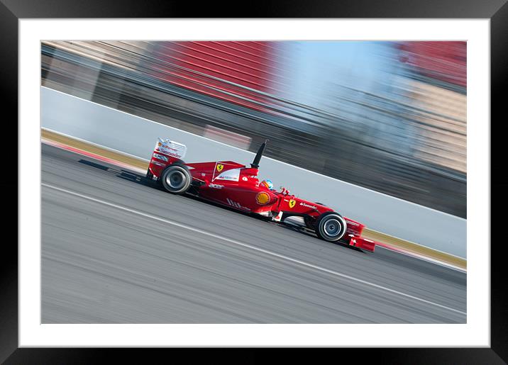 Fernando Alonso 2012 - Ferrari - Spain Framed Mounted Print by SEAN RAMSELL