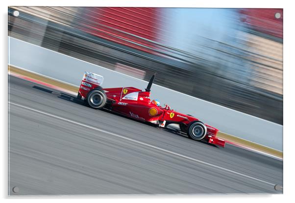 Fernando Alonso 2012 - Ferrari - Spain Acrylic by SEAN RAMSELL