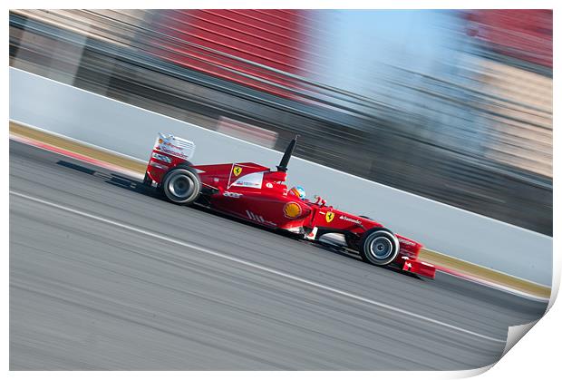 Fernando Alonso 2012 - Ferrari - Spain Print by SEAN RAMSELL