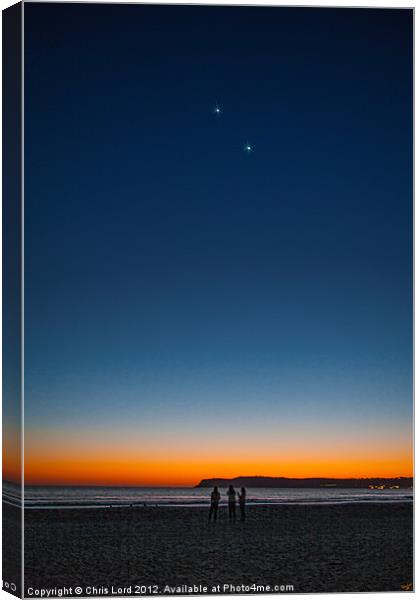 Twilight At Coronado Beach Canvas Print by Chris Lord