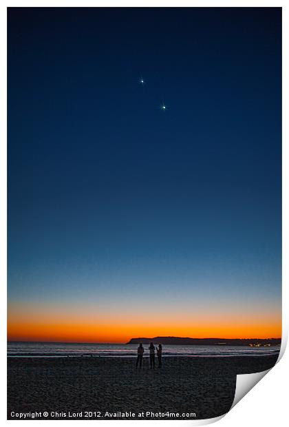 Twilight At Coronado Beach Print by Chris Lord