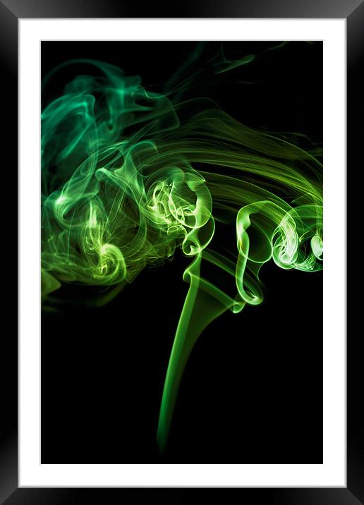 Smoke swirl Framed Mounted Print by Kevin Tate