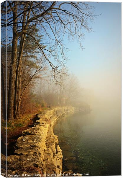Morning Fog On Lake Ontario Canvas Print by Paul Causie