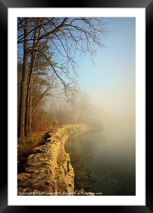 Morning Fog On Lake Ontario Framed Mounted Print by Paul Causie