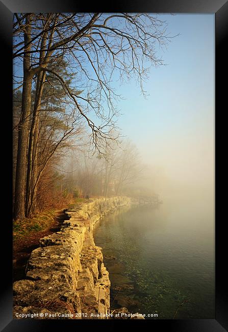 Morning Fog On Lake Ontario Framed Print by Paul Causie
