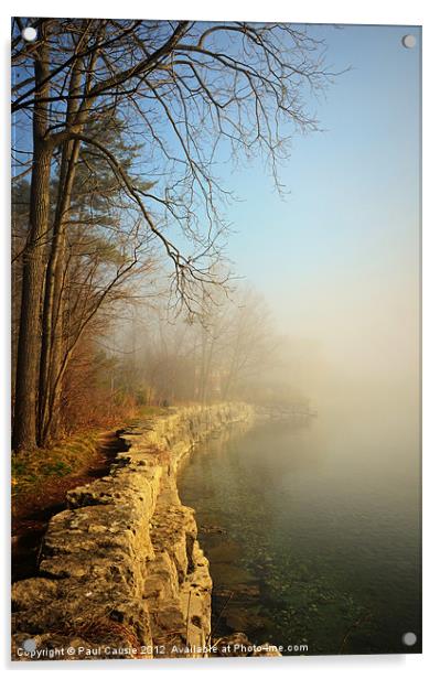 Morning Fog On Lake Ontario Acrylic by Paul Causie