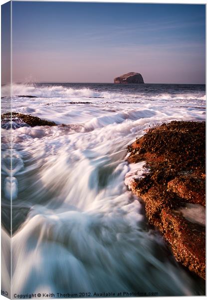Bass Rocks and wild seas Canvas Print by Keith Thorburn EFIAP/b