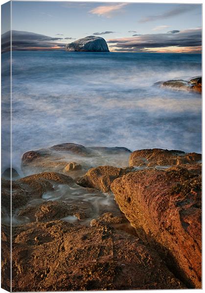 Bass Rock from Tantallon Beach Canvas Print by Keith Thorburn EFIAP/b