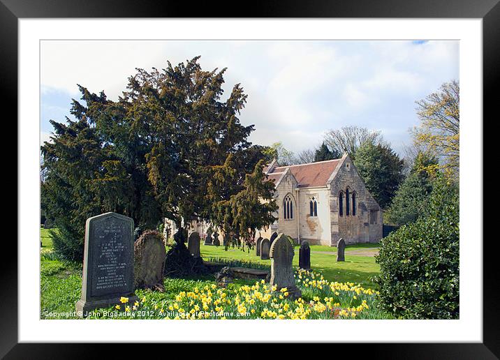 Churchyard in Spring Framed Mounted Print by John Biggadike