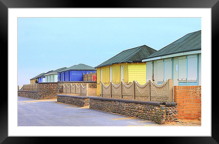 Fleetwood Beach Huts Framed Mounted Print by Jacqui Kilcoyne