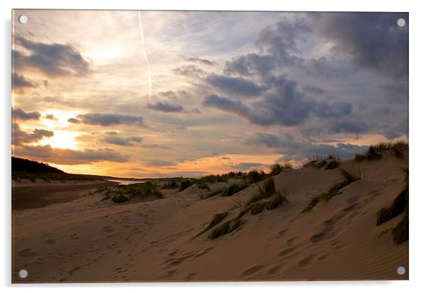 Sunset over Holkham Acrylic by Fiona Geldard