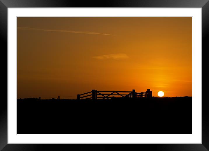 sunset silhouette Framed Mounted Print by Northeast Images