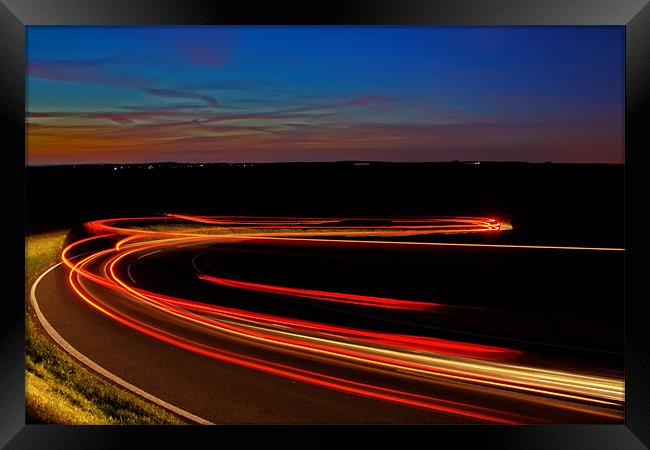 Beachy Head Light Trails Framed Print by Phil Clements