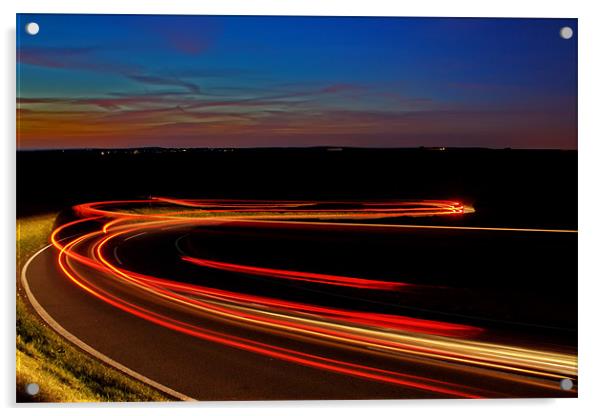 Beachy Head Light Trails Acrylic by Phil Clements