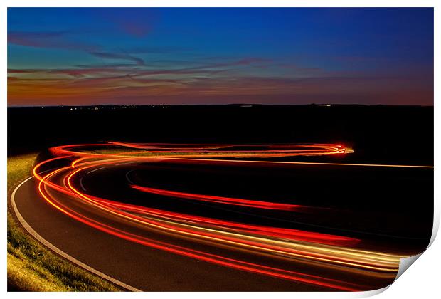 Beachy Head Light Trails Print by Phil Clements