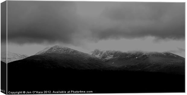 Nevis Range under Cloud 1 Canvas Print by Jon O'Hara