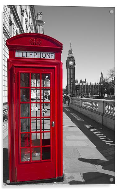 Big Ben Red Telephone box Acrylic by David French
