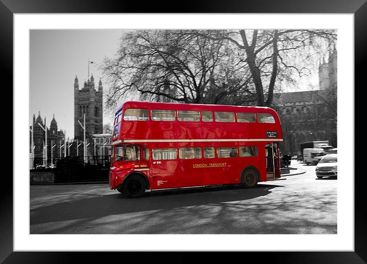 Classic Red Routmaster bus Framed Mounted Print by David French