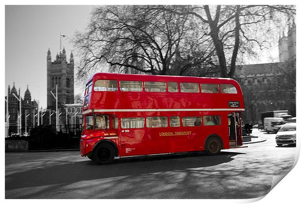 Classic Red Routmaster bus Print by David French