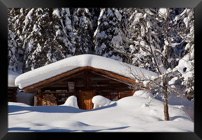Snowy Hut Framed Print by Thomas Schaeffer