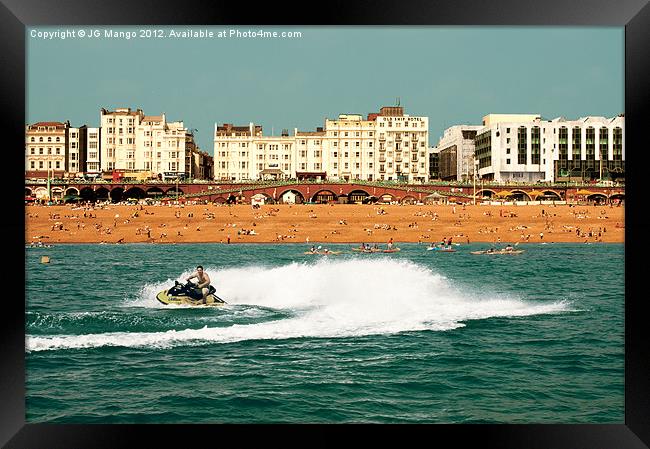 Brighton Beach Jet Ski Framed Print by JG Mango