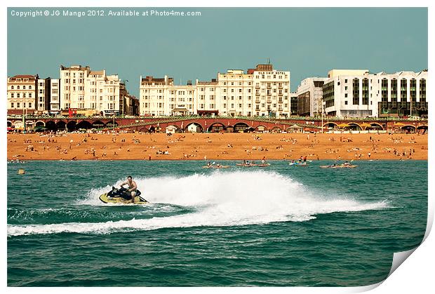 Brighton Beach Jet Ski Print by JG Mango