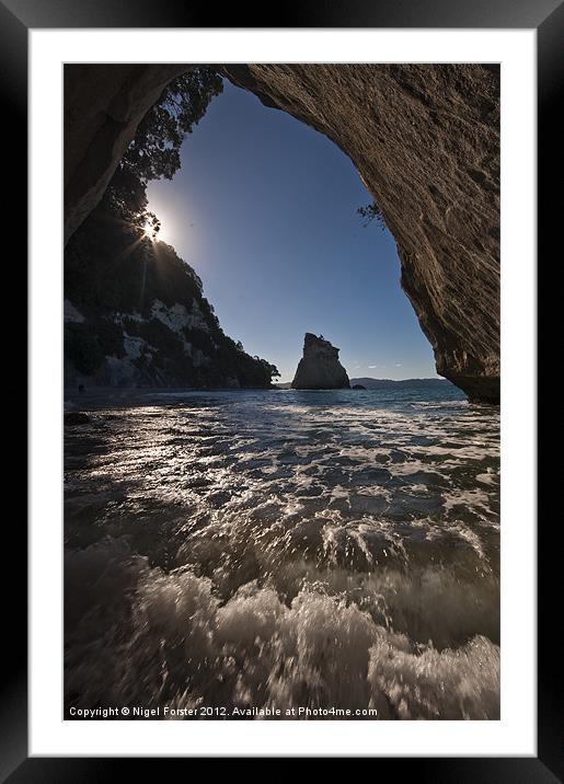Cathedral Cove Coromandel Framed Mounted Print by Creative Photography Wales