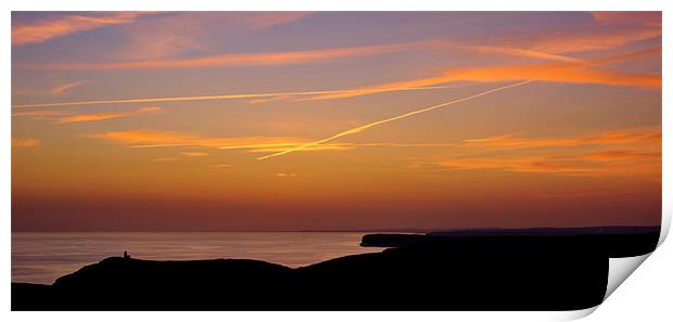 South Downs Sunset Print by Phil Clements