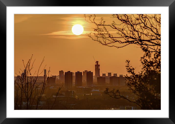 Sunset from Greenwich Framed Mounted Print by Vinicios de Moura