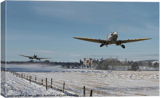 Spitfire Scramble Canvas Print by Pat Speirs