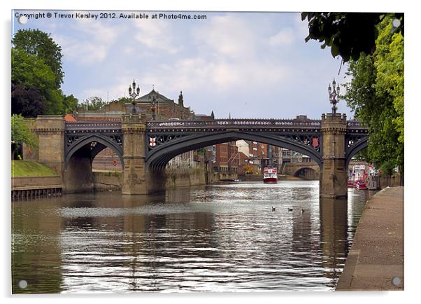 Skeldergate Bridge - York Acrylic by Trevor Kersley RIP